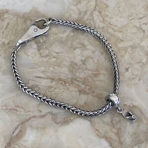 Trollbeads Sterling Silver Bracelet with Lock of Wisdom & Pandora Charm